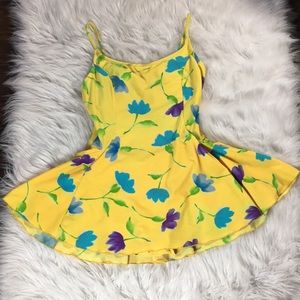 Vintage | One Piece Floral Yellow Swimsuit
